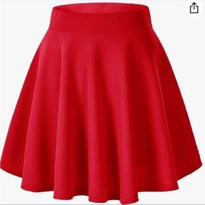 Red Pleated Skirt